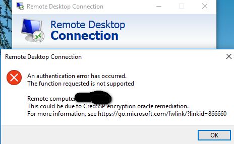 win10 1803 遠程桌面出錯：Credssp encryption oracle remeediation 怎么辦？