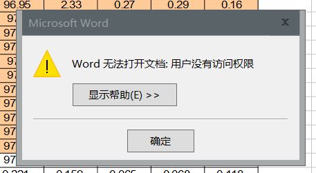 Word無法導(dǎo)入Excel 提示：用戶沒有訪問權(quán)限 該怎么辦？