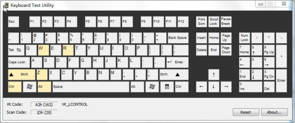 鍵盤測(cè)試軟件下載_Keyboard Test Utility v1.0.1.0鍵盤測(cè)試工具（綠色版）