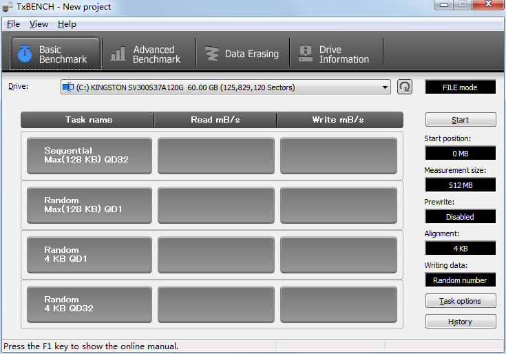 TxBENCH(SSD固態(tài)硬盤(pán)檢測(cè)工具) V0.95 綠色漢化版