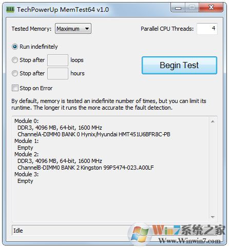 TechPoweUP Memtest(內(nèi)存條檢測(cè)工具)