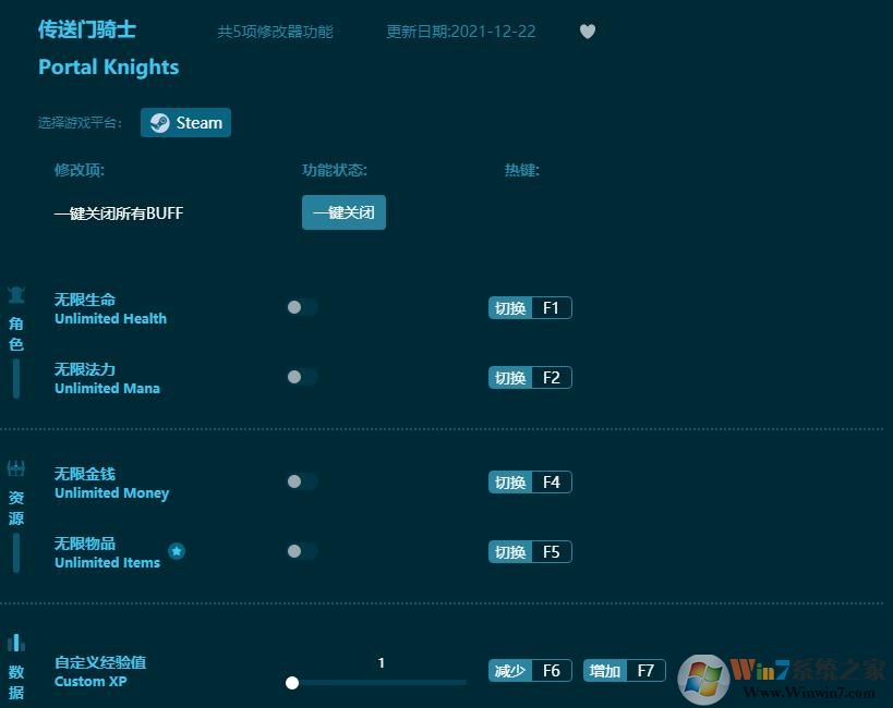 傳送門(mén)騎士五項(xiàng)修改器 v2022.6