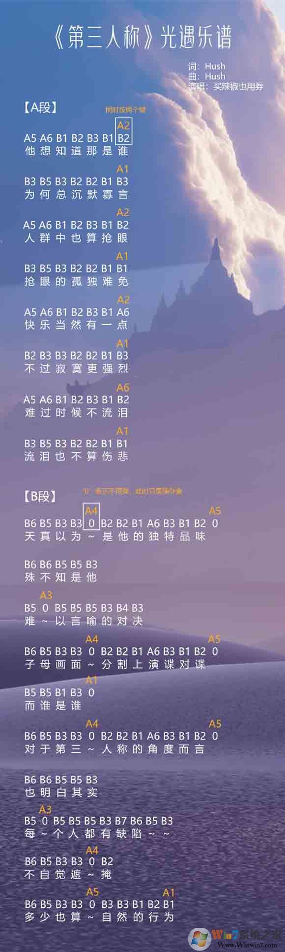 光遇簡譜《第三人稱》怎么彈？光遇簡譜大全